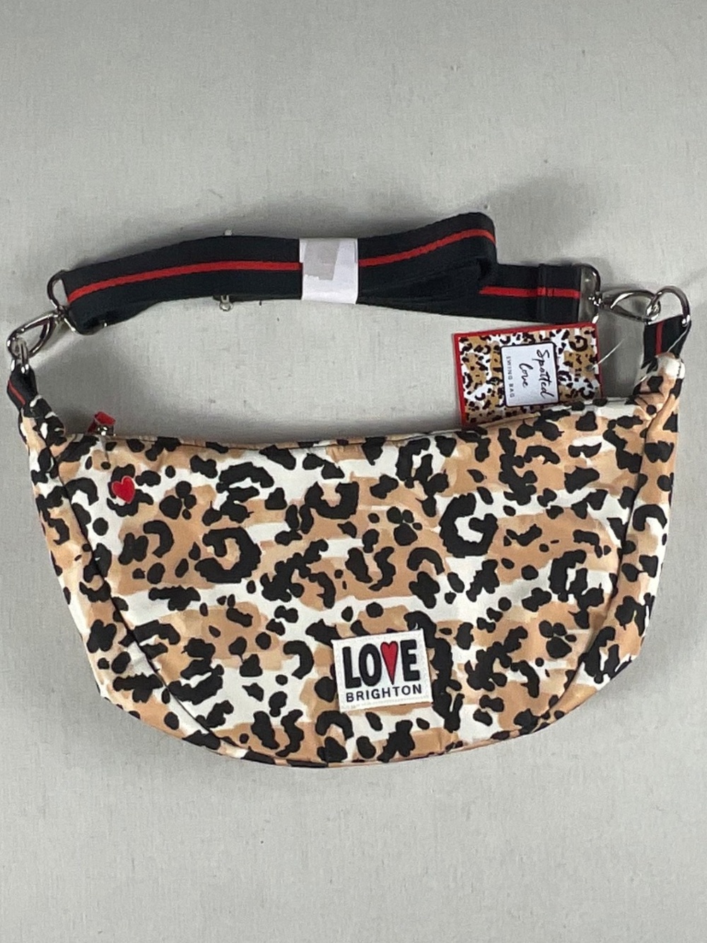 Brighton Spotted Love Swing Bag Leopard Crossbody NWT